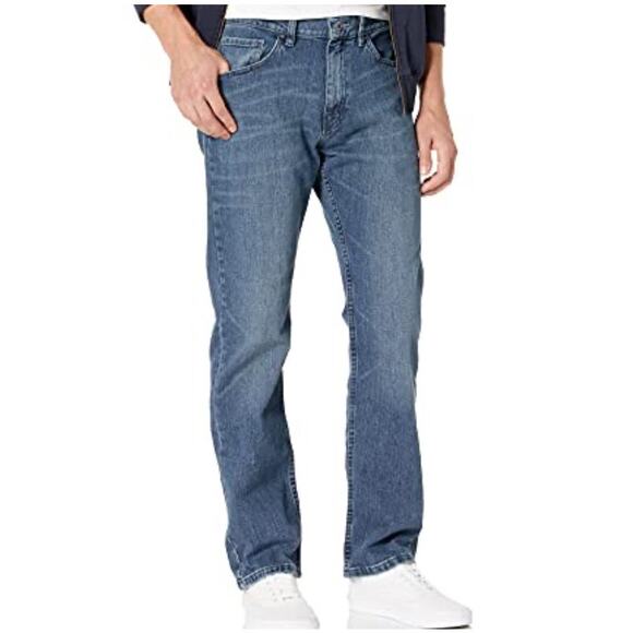 Vintage Nautica Jeans Mens 34x30 Blue Medium Wash Cotton Straight Stretch Fit - Picture 1 of 12